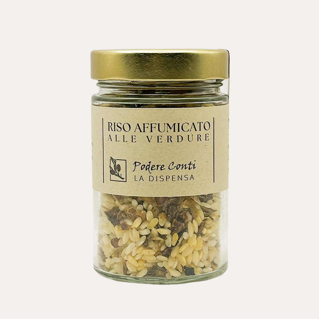 Preparato per risotto di Riso Arborio affumicato al legno d’acero con verdure essiccate