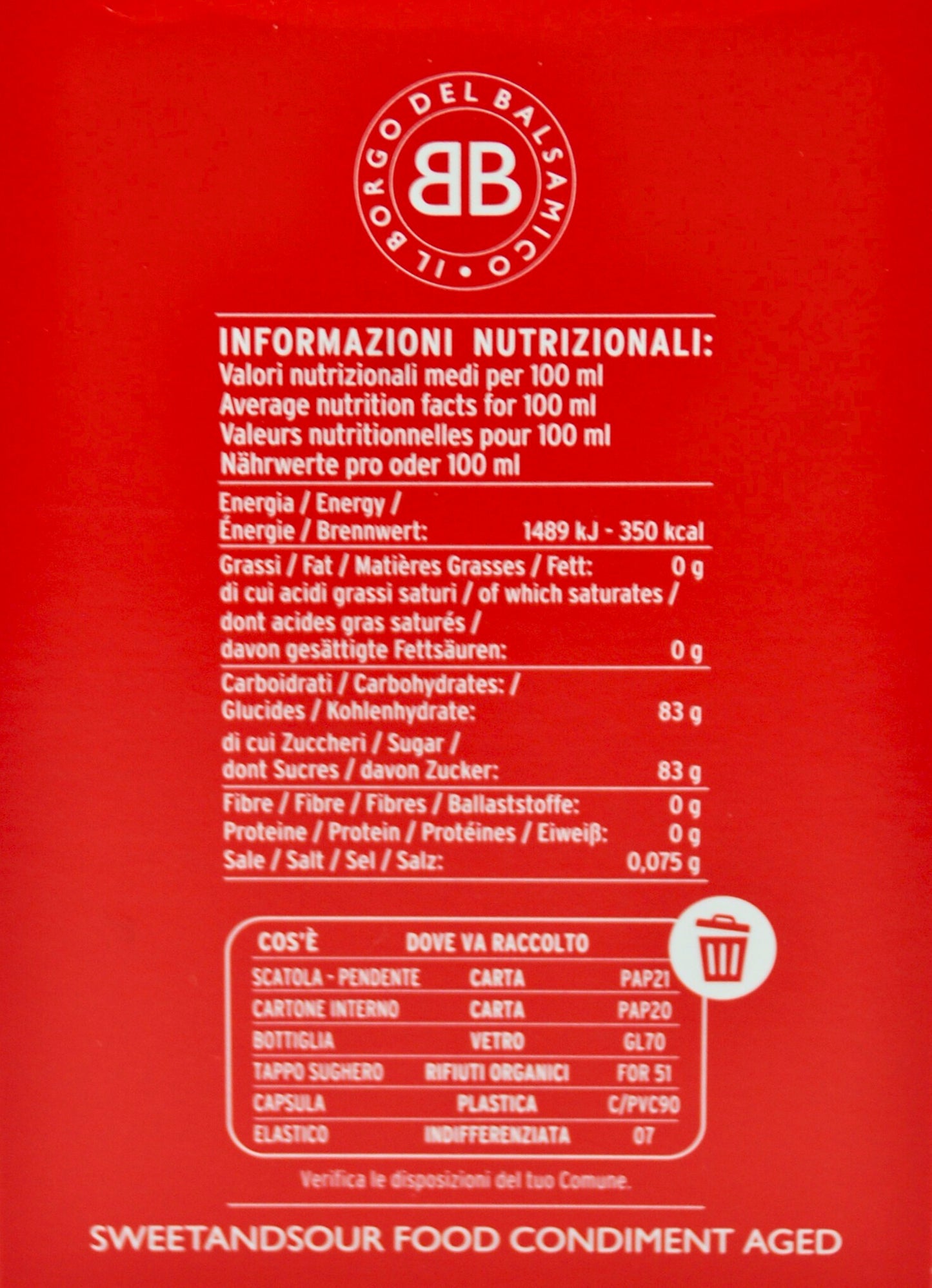 Condimento del Borgo Invecchiato – Etichetta Rossa