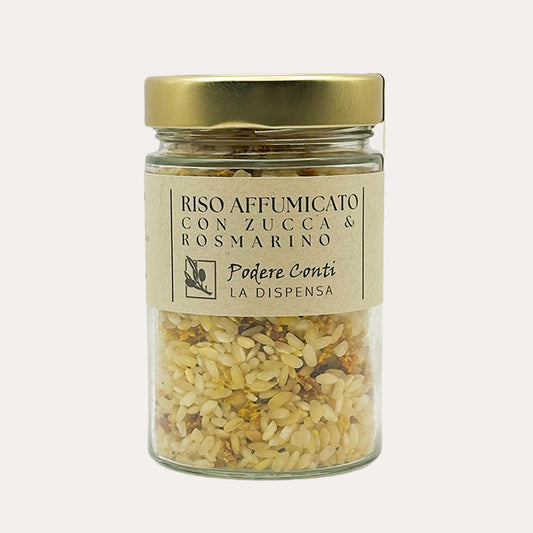 Preparato per risotto di Riso Arborio affumicato al legno d’acero con zucca e rosmarino