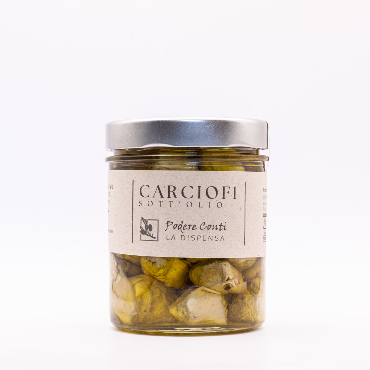 Cuori di Carciofi sott'olio, vista laterale