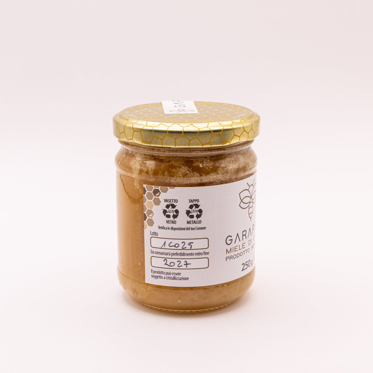 Miele di Colza Biologico Garapine, etichetta retro
