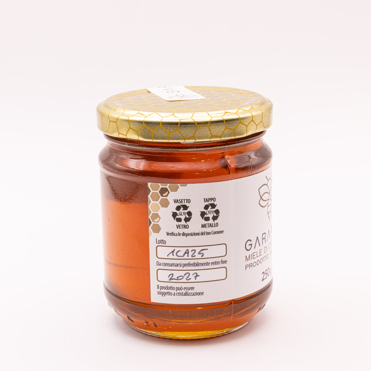 Miele di Castagno Biologico Garapine, etichetta retro